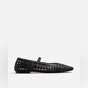 Madewell $148 The Greta Open Weave Leather Ballet Flat Black Size 6 NQ312
